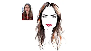 Live Painting Portrait of Lily Collins in Emily in Paris