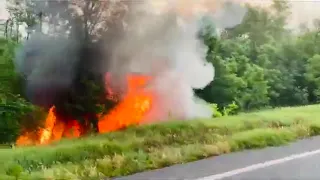 На трассе Одесса-Рени на ходу загорелась "Газелька"