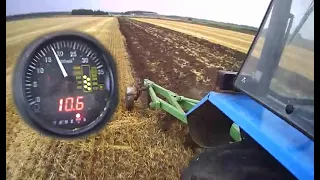 PLOWING MTZ 82 WITH A PLOW BOMET 4 - 30., the subtleties of setting up the plow.