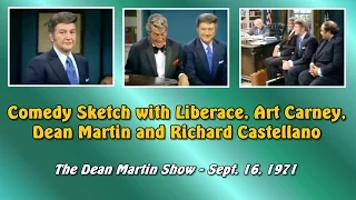 Comedy sketch with Liberace, Art Carney, Richard Castellano and Dean Martin (1971)