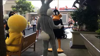 Daffy Duck copying Bugs Bunny at Movieworld