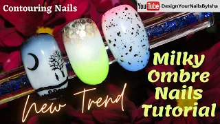 Milky Ombre Effect Gel Nails | New Manicure Trend Step By Step | DesignYourNailsByIsha