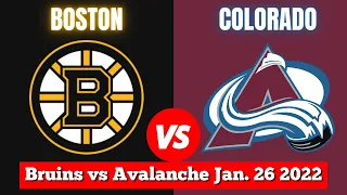 Boston Bruins vs Colorado Avalanche | Live NHL Play by Play & Chat