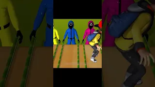 Scary Teacher 3D vs Squid Game challenge overcoming bamboo obstacles #shorts