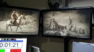 Red Dead Redemption 2 PS5 (Right) load time comparison vs PS4 Pro (Left)