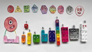 Numberblocks Flatland! Numberblock Four Visits Flatland! Numberblocks Math Link cubes and Drawings