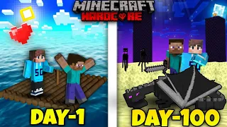 EPIC FINALE: 100 Days on ONE RAFT with Friend In Minecraft
