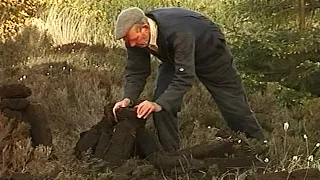 Working on the bog - Cutting the turf in Ireland