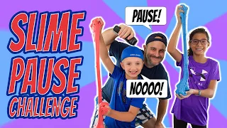 PAUSE Slime CHALLENGE with Our DAD!! - Jake and Jill TV