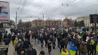 Мирный митинг Херсон 5 марта 2022. Против войны в Украине. Херсон - це Україна. Путін - хуйло. ч.2