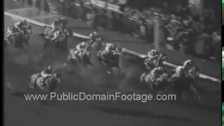 1940 Seabiscuit wins Santa Anita handicap horse race archival footage
