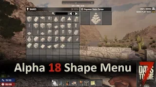 7 Days to Die Alpha 18 shape menu