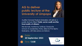 AG Tsakani Maluleke public lecture at the University of Limpopo