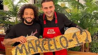 Famous Turkish chef Czn Burak with Brazilian FootBaller Marcelo