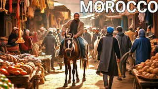🇲🇦 Morocco Walking Tour: Where Old Charm Meets Modern Marvels, Morocco Street Food, 4k hdr