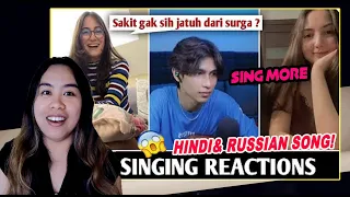 Reaksi ciwik ciwik Eropa setelah di nyanyiin lagu dari bahasa mereka | SINGING ometv | MJ REACTION