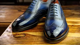 Shoe Shine Short: Navy Blue Wingtips Get The Treatment