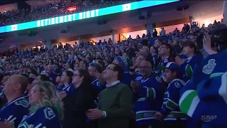 Ryan Kesler welcomed back by Canucks fans with open arms at the Sedin Retirement night! #Canucks