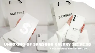 unboxing the Samsung S21 FE 5g + accessories and setting up
