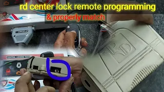 rd center lock remote programming and properly matching new remote programming