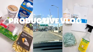 Productive Vlog: Grocery haul, running errands, cleaning apartment, etc