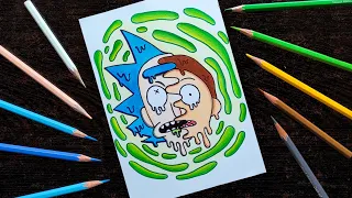 How to Draw "Rick and Morty" drippy effect drawing||Chandan Mehta Arts