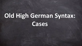 Old High German Syntax: Cases FULL