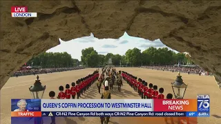 Queen Elizabeth II's coffin procession to Westminster Hall