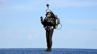Jet Pack Man, Red Bull Air Race 2018, Cannes, Alpes-Maritimes, France, Europe