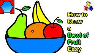 How To Draw a Fruit, Bowl Of Fruits Drawing Pictures Easy & Simple || Jolly Toy Art