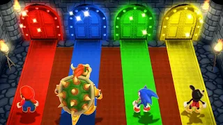 Mario Party 9 MiniGames - Bowser Vs Mario Vs Sonic Vs Mickey Mouse (Master Cpu)