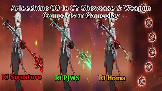 Arlecchino C0 to C6 Showcase (Triple Crown) & Weapon Comparison