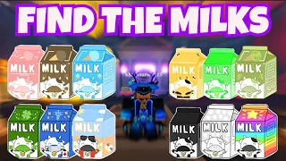 Find the Milks 🥛 ALL BADGE FOUND 95/95 in Roblox