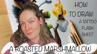 HOW TO DRAW TATTOO FLASH | Roasted Marshmallow (part 8.3)