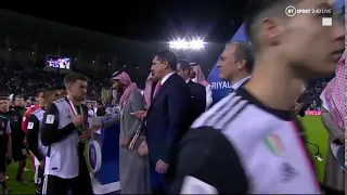 Ronaldo immediately takes off his Italian Super Cup runners-up medal