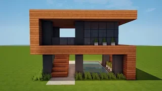 KLEINES MODERNES HAUS mit POOL in MINECRAFT bauen TUTORIAL [HAUS 166]