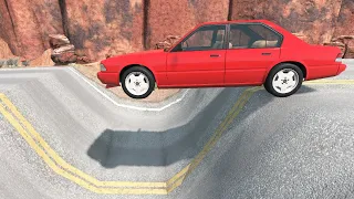 Cars vs Massive Potholes - BeamNG.drive
