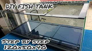 How to Build a glass Aquarium Tutorial | Aquarium 120x50x40