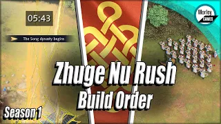 AOE4 Chinese Build Order | INSANE 5 Minute Zhuge Nu Rush!! SEASON 1 Build Order
