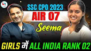 SSC CPO 2023 AIR 7 Seema | Rakesh Yadav Sir | Delhi Police Sub-Inspector Selection Strategy