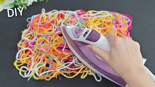 IRON a leftover yarn, you will not believe the incredible results. Superb recycle idea