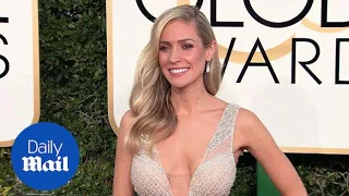 Kristin Cavallari in plunging white at the 2017 Golden Globes - Daily Mail
