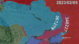 Russian Invasion of Ukraine: Every Day to May 1st using Google Earth
