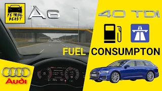 2021 Audi A6 C8 40 TDI 2.0 (204 HP) S-Tronic | fuel consumption test on motorway, highway