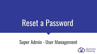 Super Admin - User Management: Reset a Password