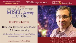 2022 Misel Family Lecture: Professor Carlos Frenk