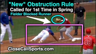 MLB's New Obstruction Rule Called for 1st Time as Fielder Blocks Runner's Slide