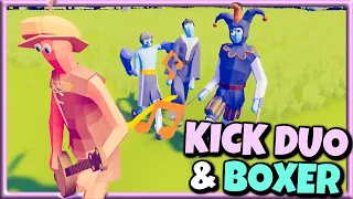 Kick Duo + Boxer! Taekwondo, Jester and Boxer vs Every faction - TABS Gameplay Unit Creator Update
