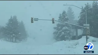 Winds over 100 mph blow across Sierra Nevada mountains amid powerful blizzard