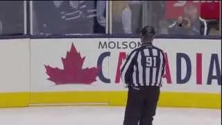 Leafs Fan Throws his Jersey on ICE - Pens vs Leafs - Oct 11th 2014 (HD)